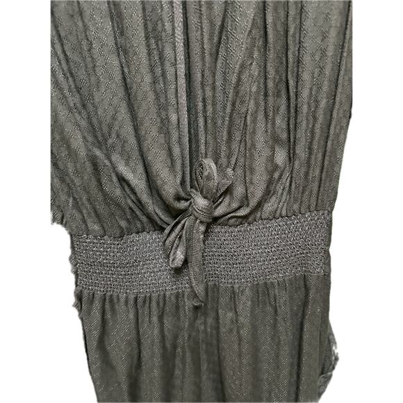 Flannel Black Long Sleeve Jumpsuit with Smocked Waist - Size 1 Small NWT - Picture 14 of 14